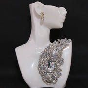 Vintage Crystal Glass Rainbow Irregular Shape Brooch Pin with Rhinestones