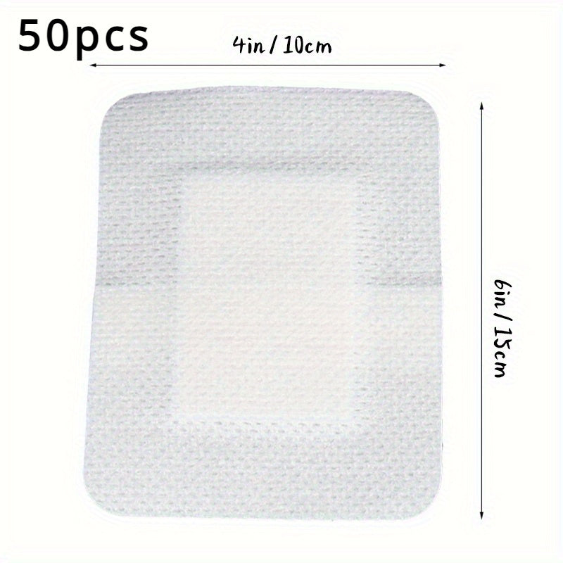 Non-Woven Wound Dressing Stickers 50 Pack Breathable Hypoallergenic Self-Adhesive Gauze Pads