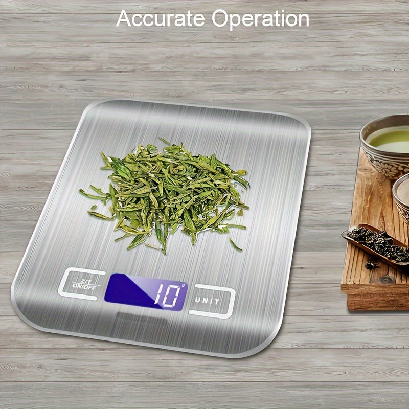 Digital Kitchen Scale Stainless Steel 10kg/0.04oz for Baking Cooking Keto