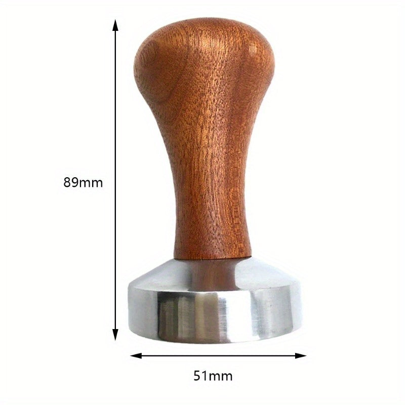 Espresso Tamper Wooden Handle High-Quality Metal 51/53/58mm
