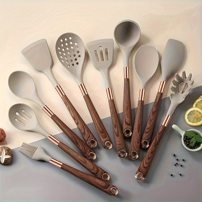 Silicone Kitchen Utensil Set Non-Stick Spatula Heat Resistant Easy to Clean