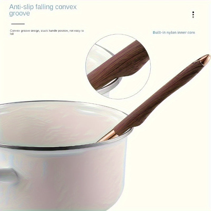 Silicone yog'och to'qimalari spatula, yopishmaydigan qoplama va issiqqa chidamli tutqich bilan, uyda pishirish uchun zarur bo'lgan oshxona asbobi