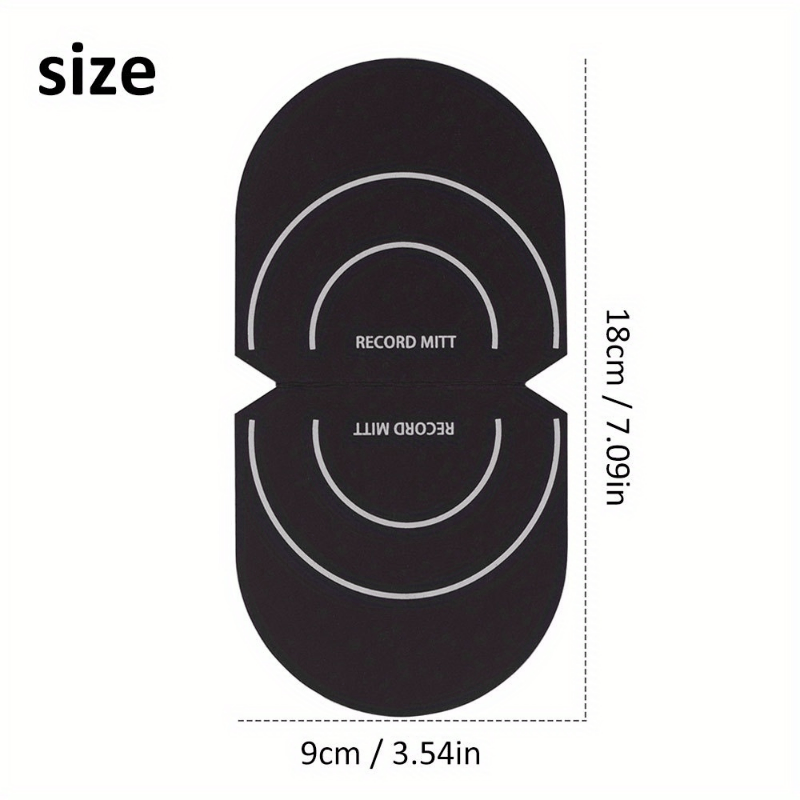 Microfiber Vinyl Record Protector Mitten for Collectors Dust and Scratch Prevention Black