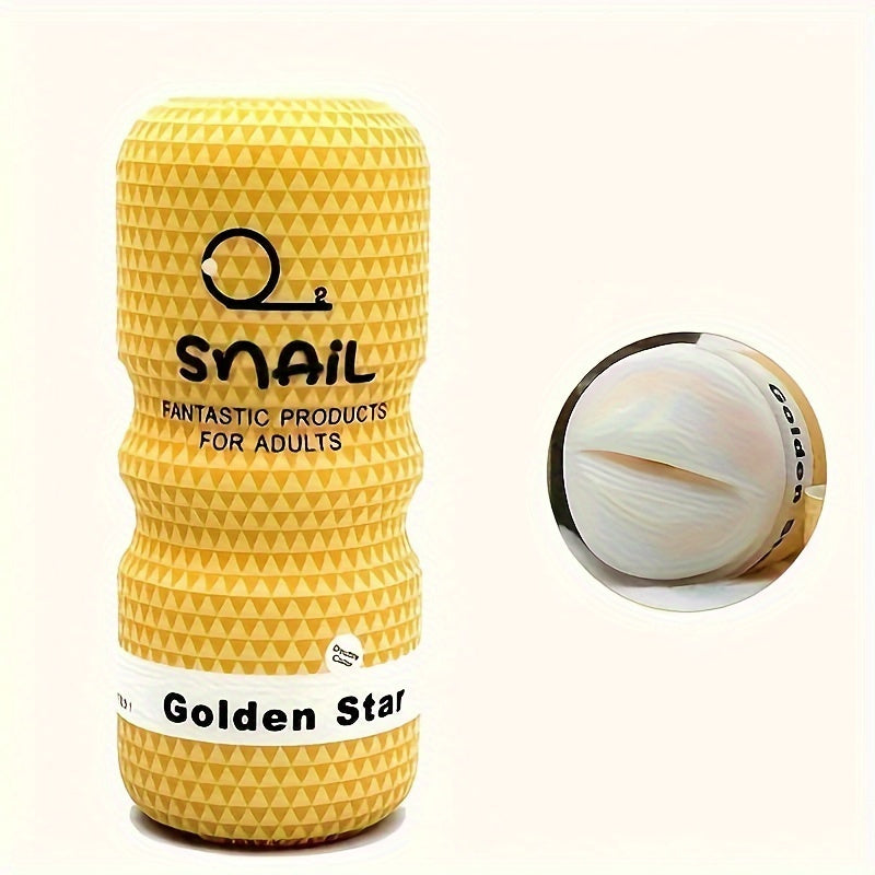 Men Realistic Vaginal and Anal Training Device TPE Black Yellow Textured