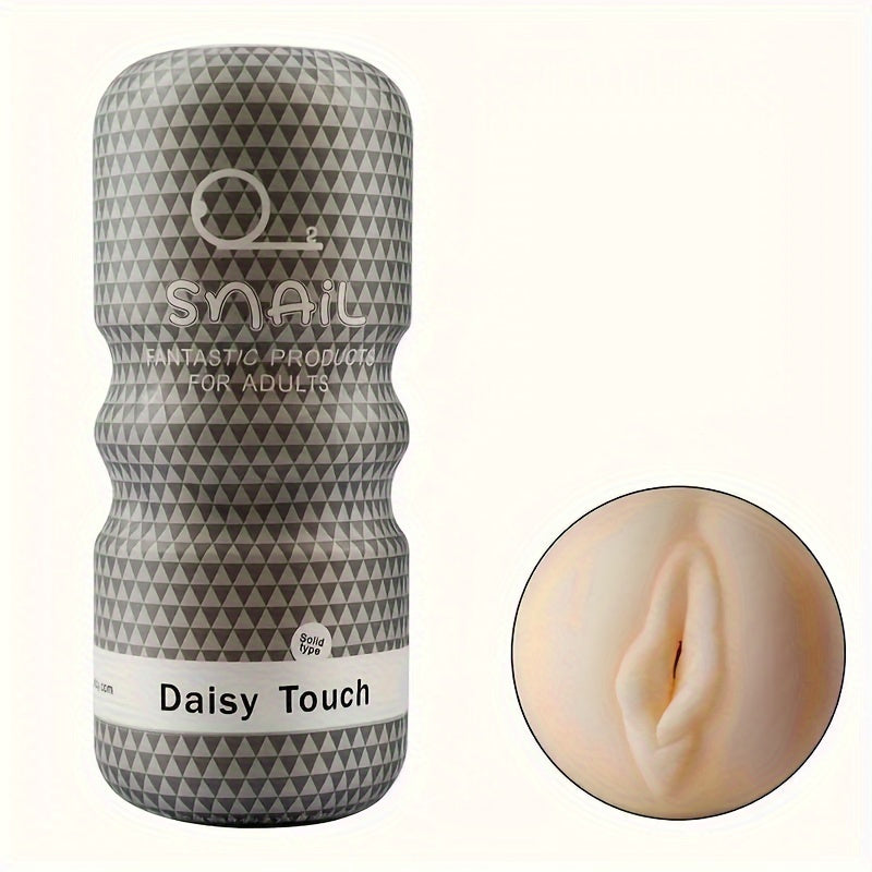 Men Realistic Vaginal and Anal Training Device TPE Black Yellow Textured