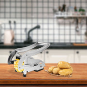 Stainless Steel French Fry Cutter with 2 Blades, Non-Slip Base, Easy to Clean