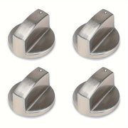 1 gaz hob knopkasi, kumush rangli yakun bilan, pechlar uchun universal 6mm metall boshqaruv kaliti knopkasi, oshxona modellari uchun mos, adapterlar bilan.