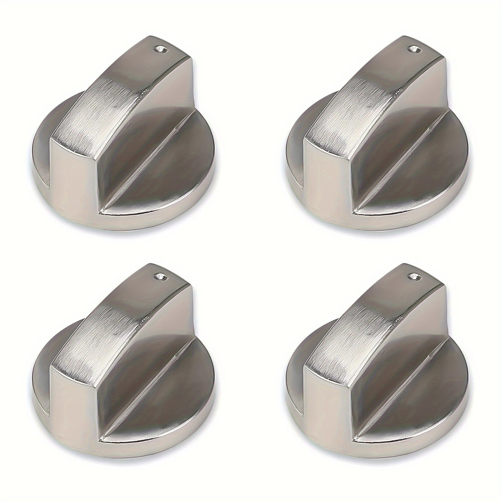 1 gaz hob knopkasi, kumush rangli yakun bilan, pechlar uchun universal 6mm metall boshqaruv kaliti knopkasi, oshxona modellari uchun mos, adapterlar bilan.