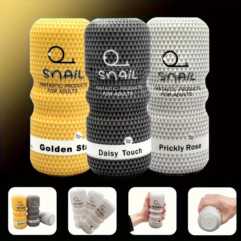 Men Realistic Vaginal and Anal Training Device TPE Black Yellow Textured