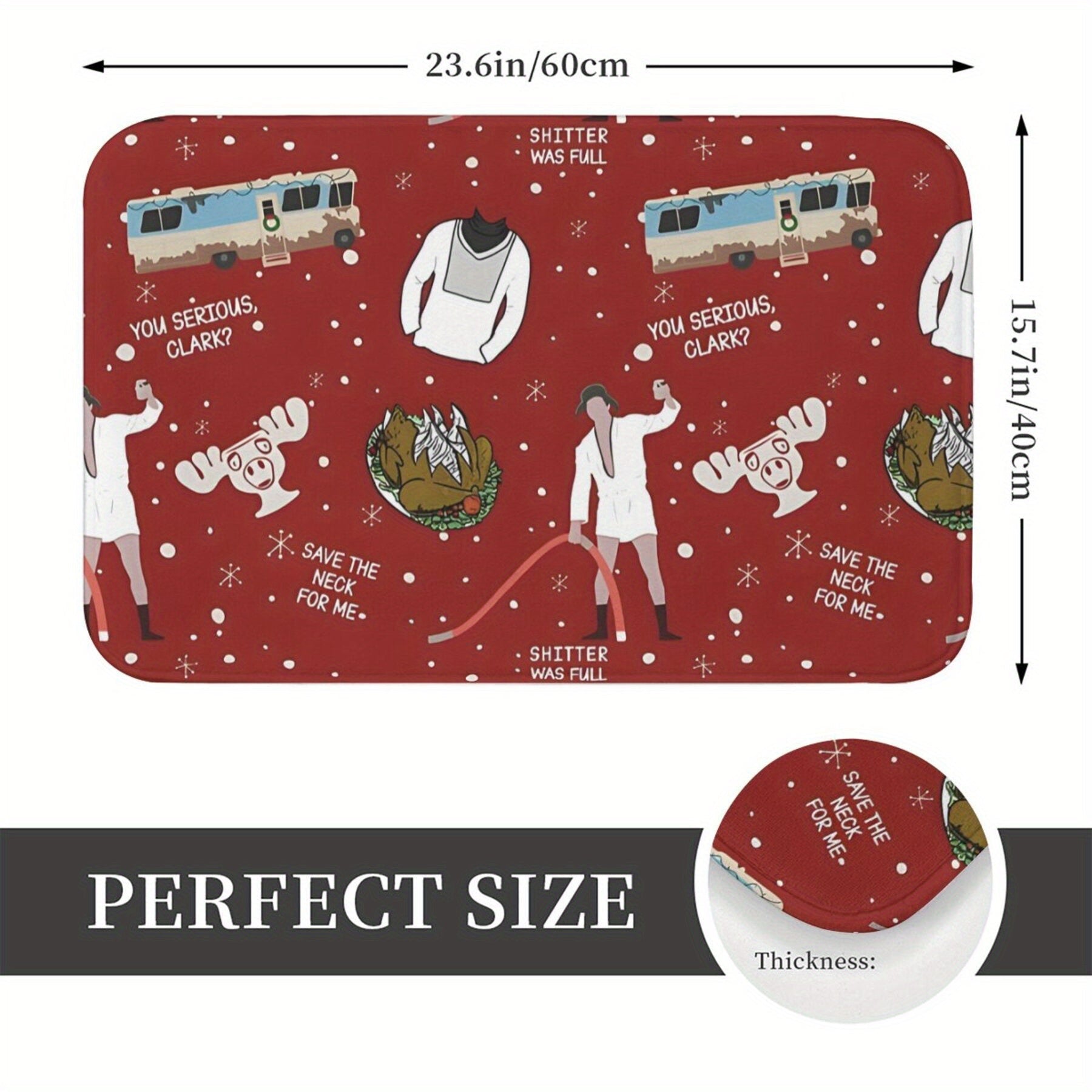 Christmas Vacation Cousin Eddie Shitters Full Bathroom Mat Non-Slip Rectangular Polyester Rug