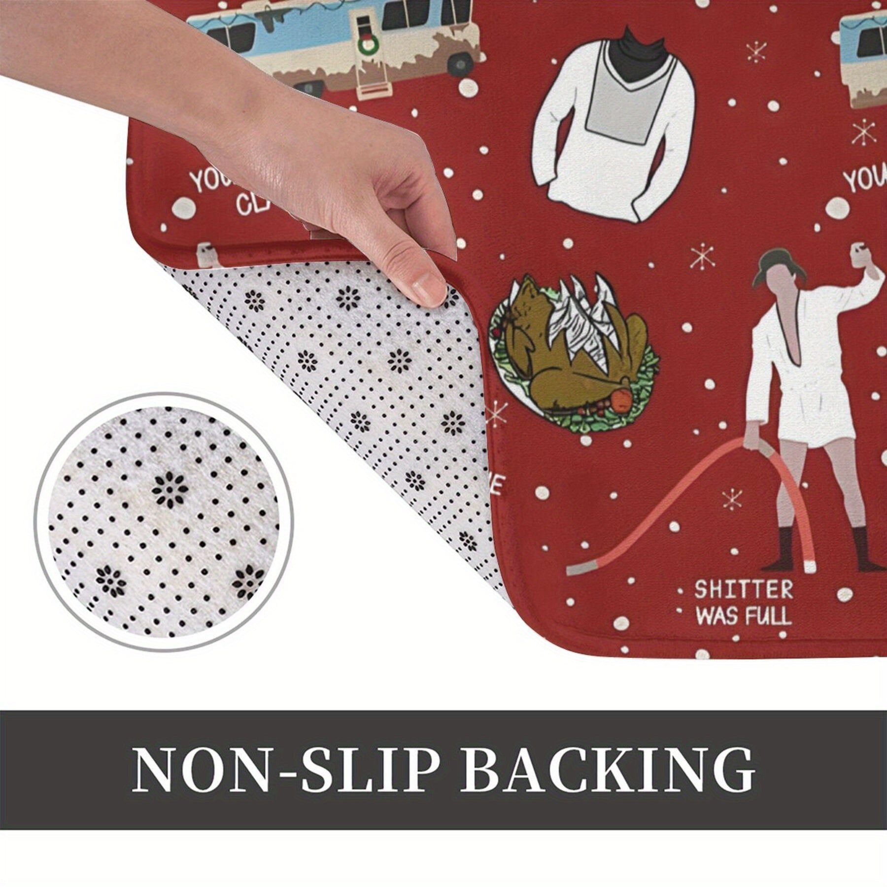 Christmas Vacation Cousin Eddie Shitters Full Bathroom Mat Non-Slip Rectangular Polyester Rug