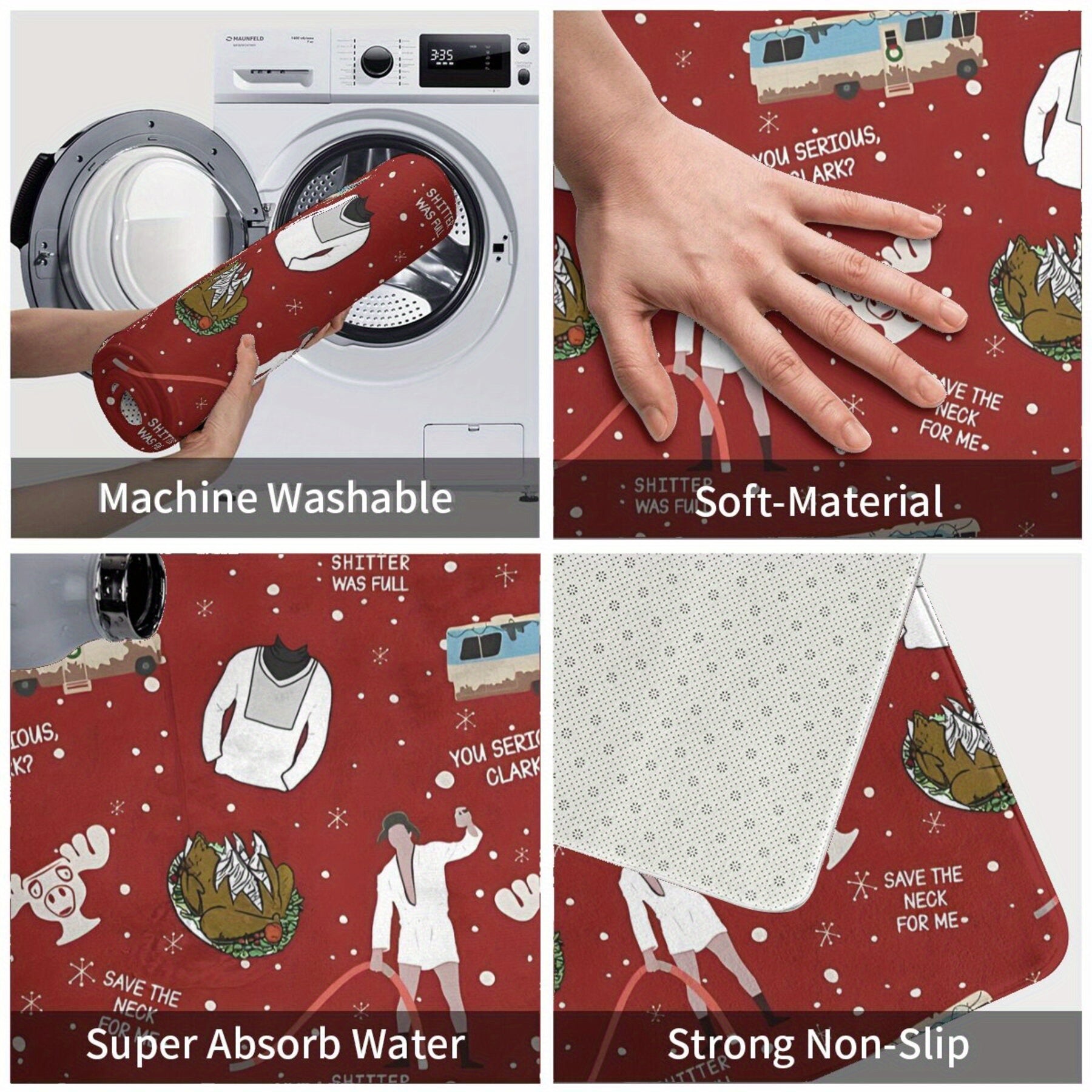 Christmas Vacation Cousin Eddie Shitters Full Bathroom Mat Non-Slip Rectangular Polyester Rug