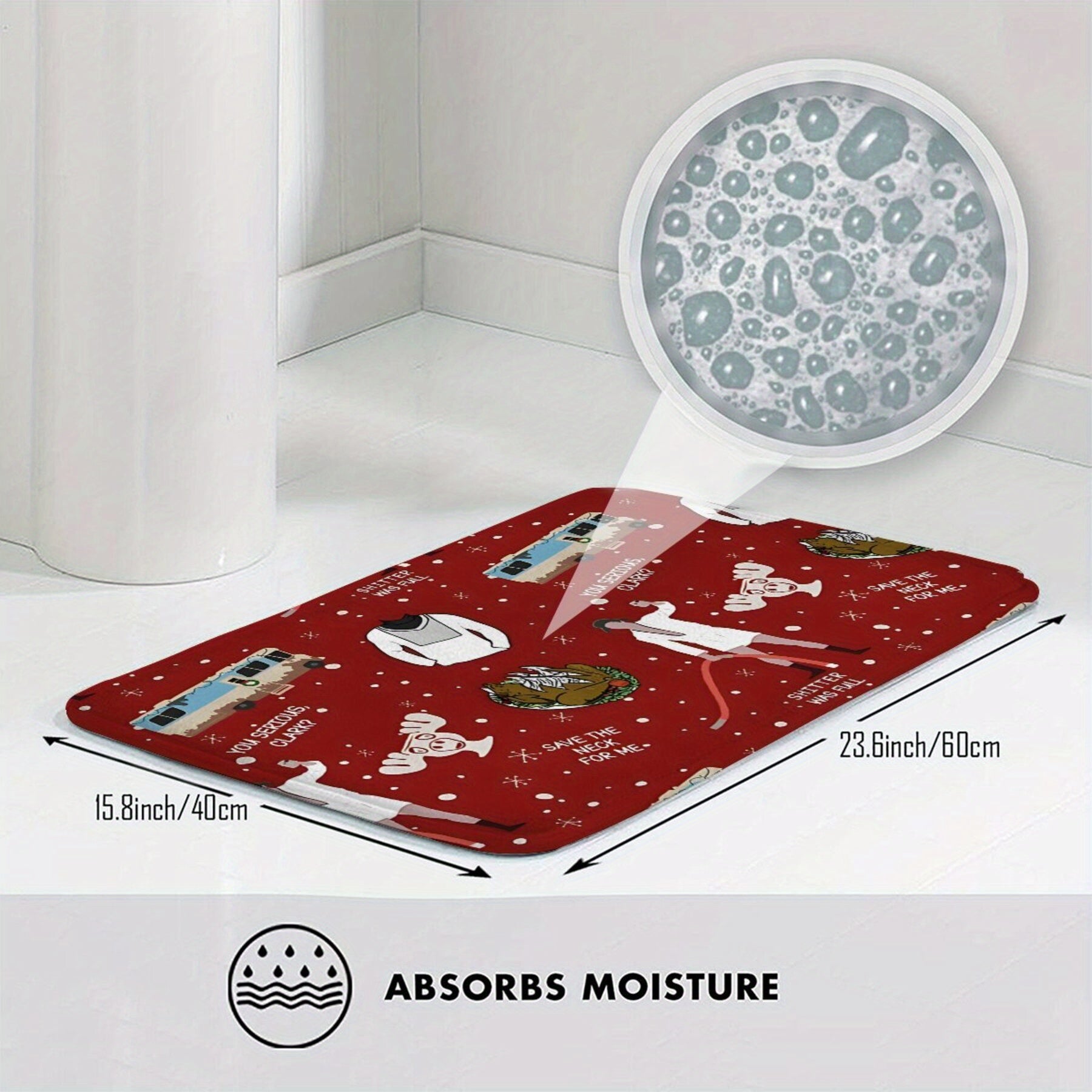 Christmas Vacation Cousin Eddie Shitters Full Bathroom Mat Non-Slip Rectangular Polyester Rug