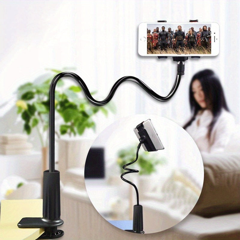 Adjustable Mobile Phone Holder with Clamp for Bedside and Desktop Use