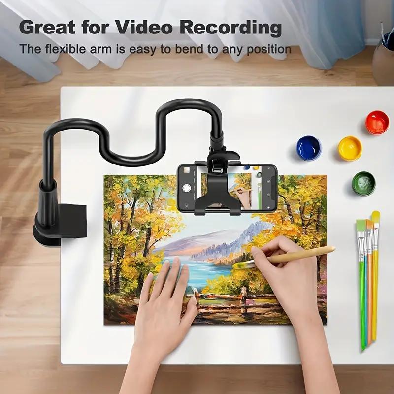 Adjustable Mobile Phone Holder with Clamp for Bedside and Desktop Use