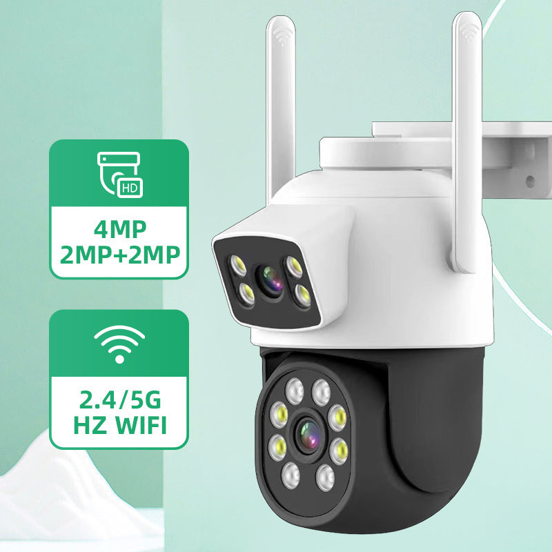 4MP Outdoor Security Camera with 360° PTZ Dual Lens Night Vision Two-Way Audio Waterproof