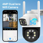 4MP Outdoor Security Camera with 360° PTZ Dual Lens Night Vision Two-Way Audio Waterproof