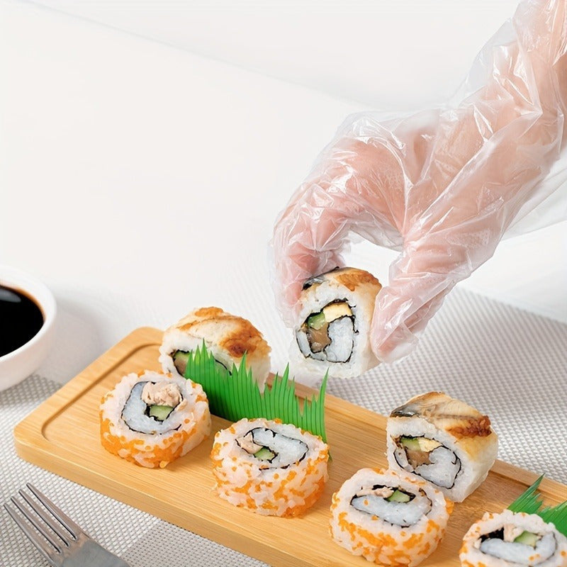 200 Disposable Waterproof Plastic Gloves for Cooking Food Prep and Kitchen Use