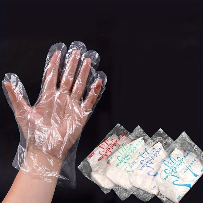 200 Disposable Waterproof Plastic Gloves for Cooking Food Prep and Kitchen Use