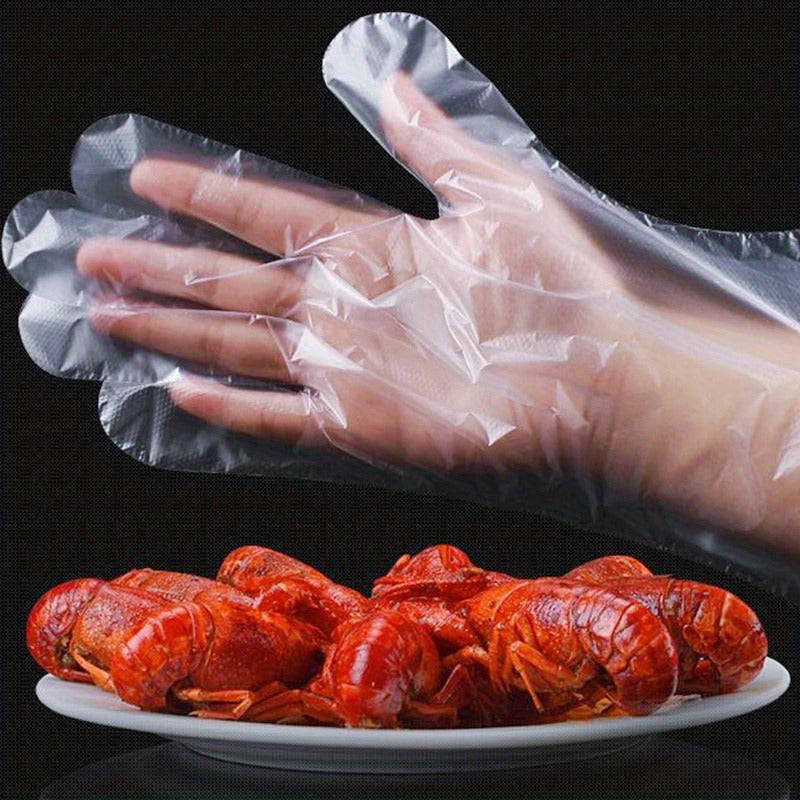 200 Disposable Waterproof Plastic Gloves for Cooking Food Prep and Kitchen Use