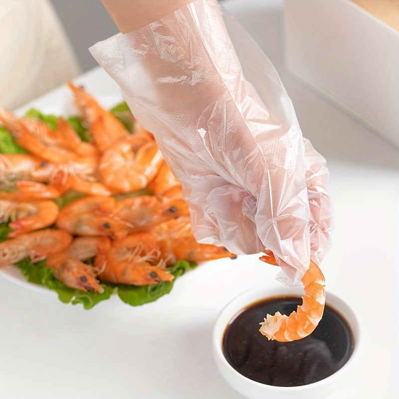 200 Disposable Waterproof Plastic Gloves for Cooking Food Prep and Kitchen Use