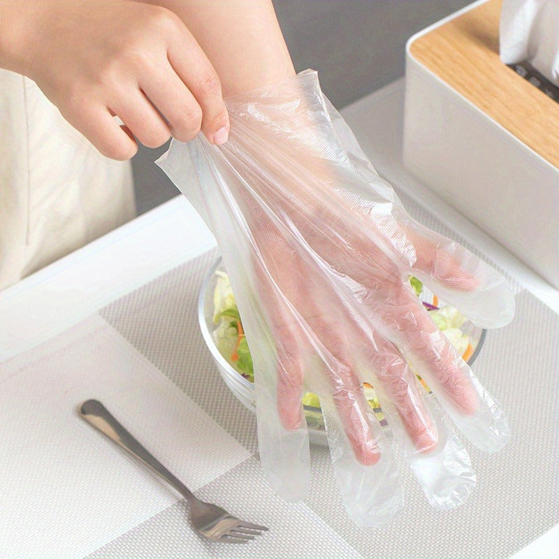 200 Disposable Waterproof Plastic Gloves for Cooking Food Prep and Kitchen Use