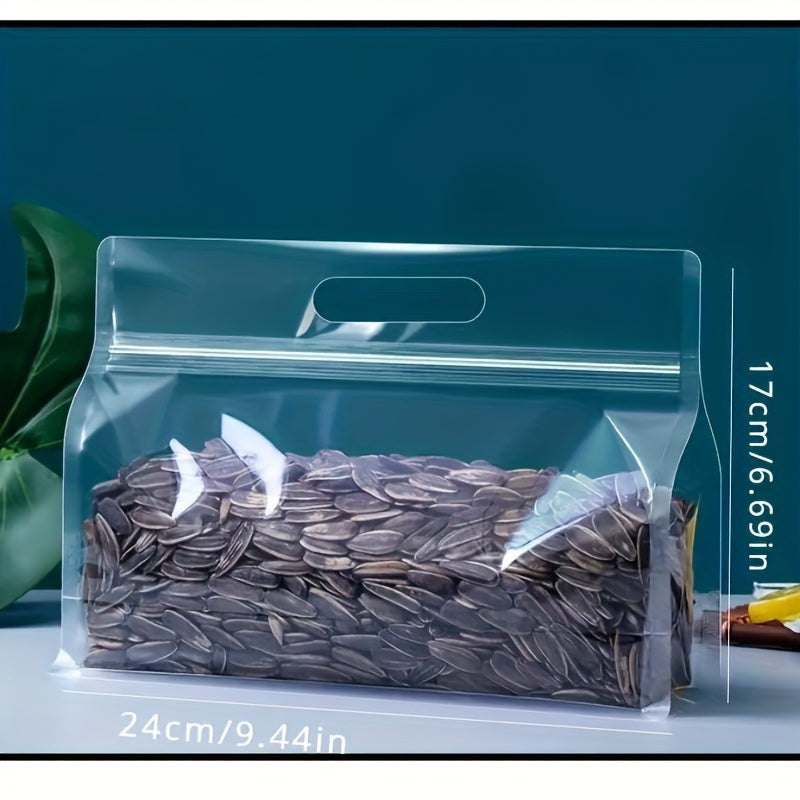 10 многоразовых пакетов для хранения продуктов с застежками-молниями, прозрачный толстый пластик для закусок, грибов, лапши