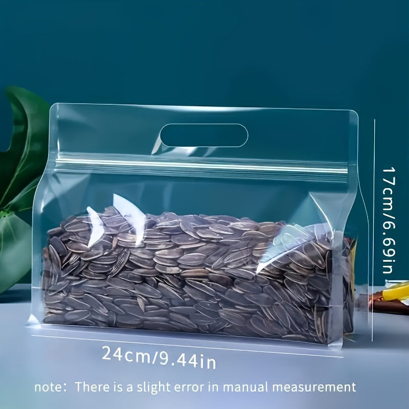 10 Reusable Food Storage Zipper Bags Transparent Thick Plastic for Snacks Mushrooms Noodles