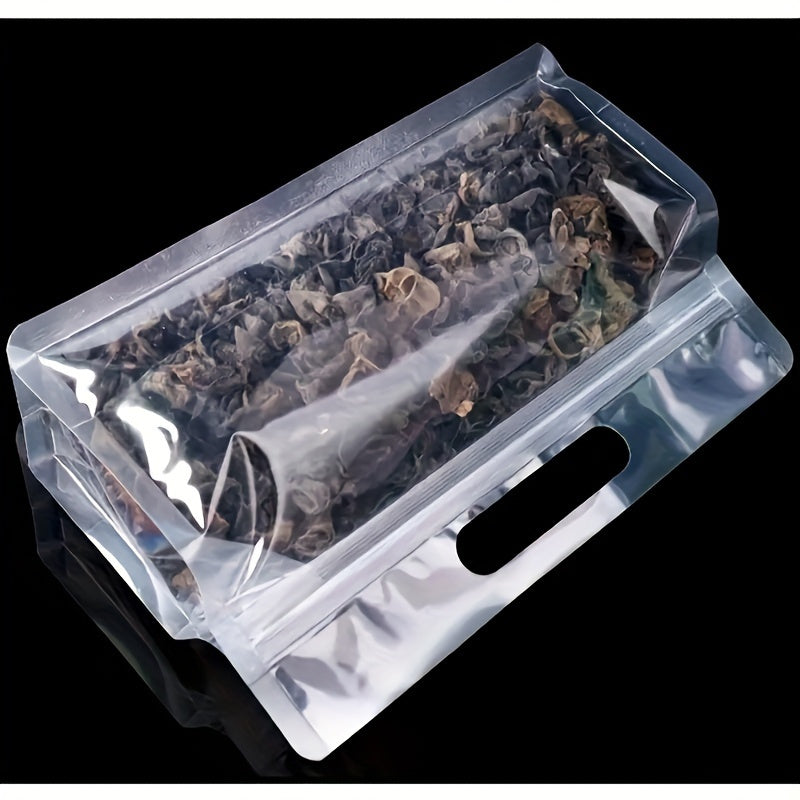 10 Reusable Food Storage Zipper Bags Transparent Thick Plastic for Snacks Mushrooms Noodles