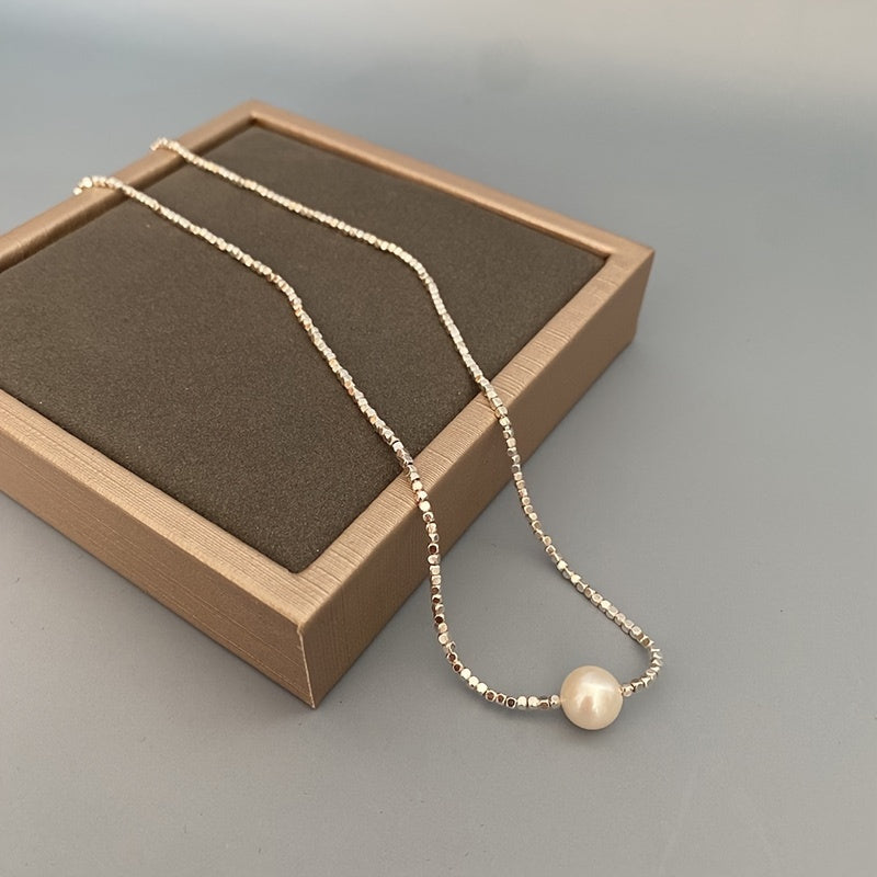 Chic Freshwater Pearl Lariat Necklace, Ayollar uchun zamonaviy marvarid zargarlik buyumlari, Har kuni kiyish va maxsus tadbirlar uchun ideal, O'ziga xos xususiyatlarga ega haqiqiy marvaridlar, Ajoyib 14-fevral sovg'asi