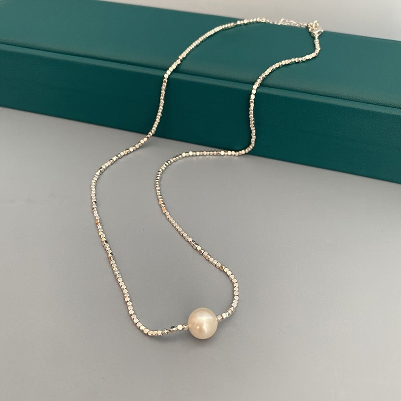 Chic Freshwater Pearl Lariat Necklace, Ayollar uchun zamonaviy marvarid zargarlik buyumlari, Har kuni kiyish va maxsus tadbirlar uchun ideal, O'ziga xos xususiyatlarga ega haqiqiy marvaridlar, Ajoyib 14-fevral sovg'asi