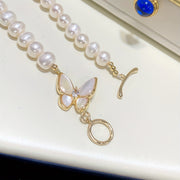 Freshwater Pearl Jewelry Set Necklace and Bracelet Boho Style for Women