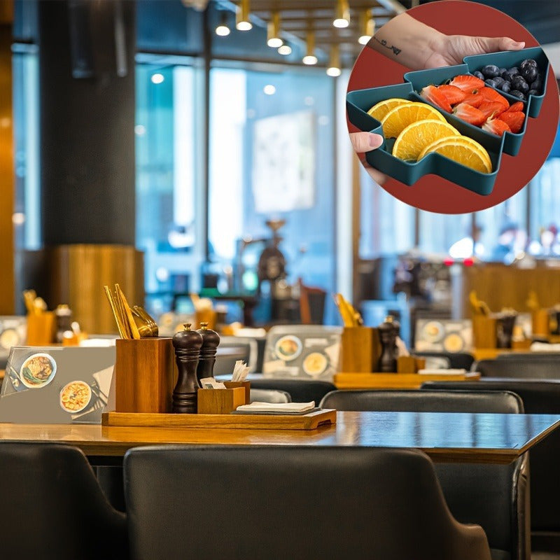 Пластиковая сервировочная подставка в виде рождественской елки с отделениями для закусок и фруктов