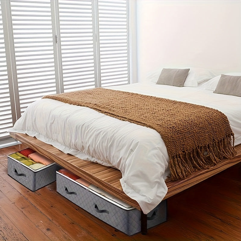 Kiyim, to'shak va o'yinchoqlarni tartibga solish uchun 90.02 L sig'imga ega, shaffof derazalari va kuchli tutqichlari bilan keng yotoq yonidagi saqlash qutisi to'plami - uy tartibi uchun ideal.