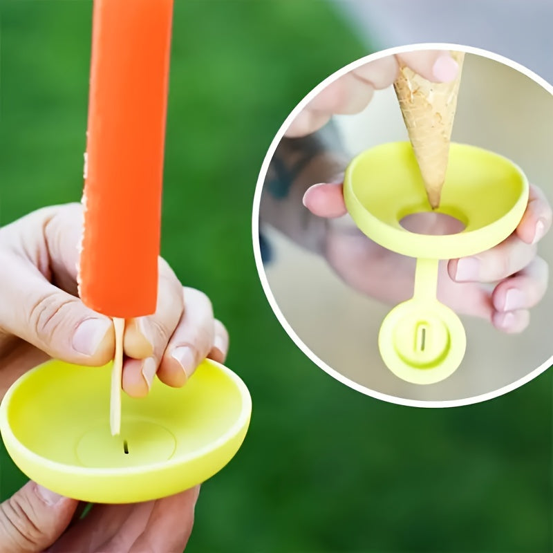 Juego de 4 agarradores de silicona para helados, portadores sin goteo para fiestas de verano