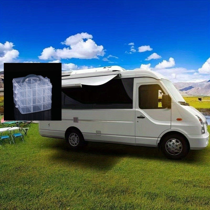 Acrylic Organizer Box with 3 Tiers Adjustable Compartments for Jewelry and Accessories