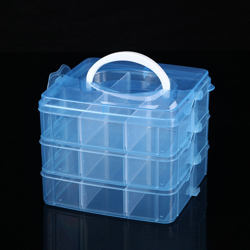 Acrylic Organizer Box with 3 Tiers Adjustable Compartments for Jewelry and Accessories