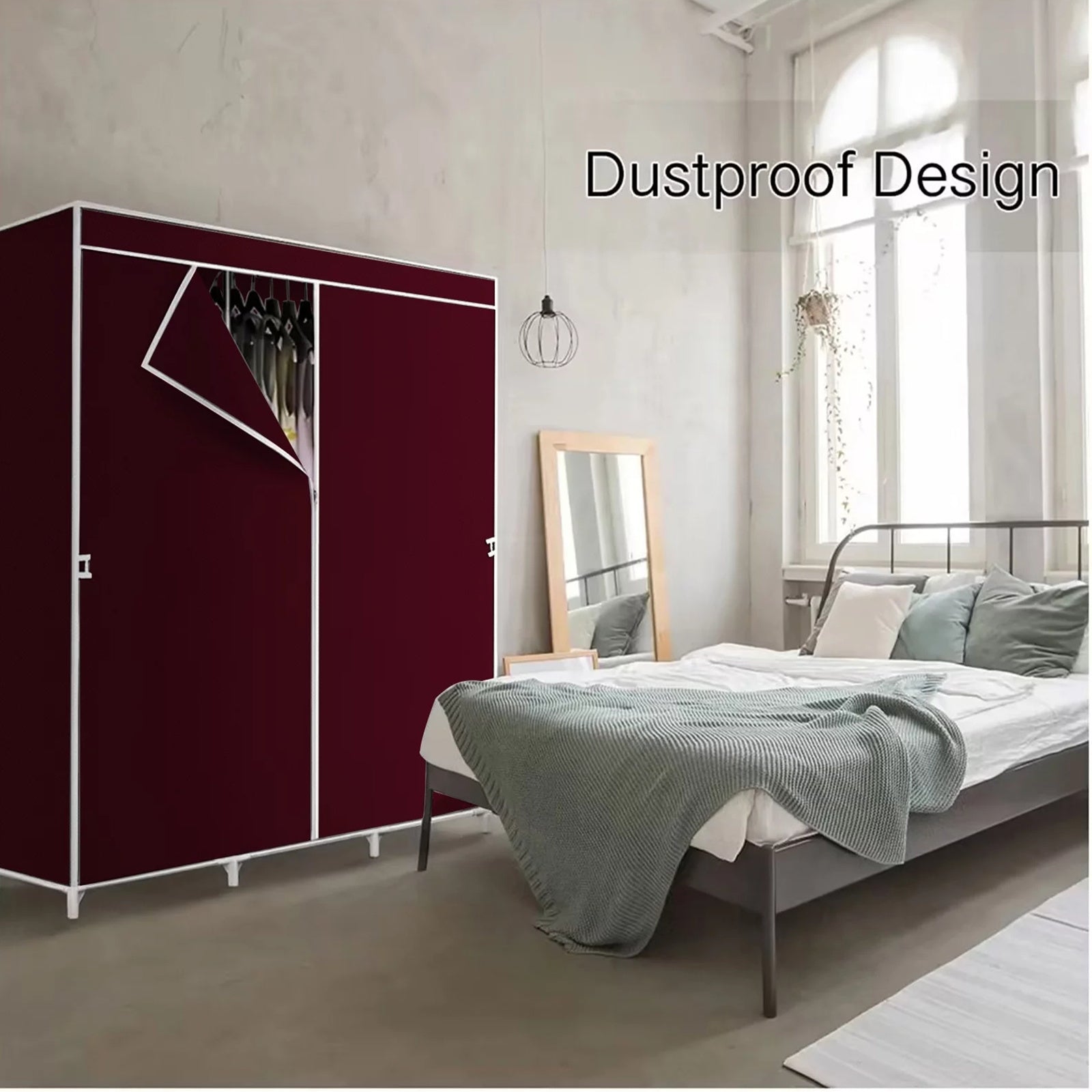 Organizador de armario portátil con zapatero a prueba de polvo de tela no tejida