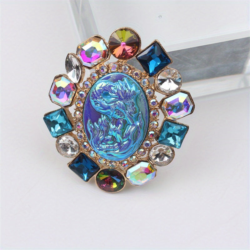 Luxury Enamel Mermaid Brooch for Women Irregular Shape Fashion Accessory Vibrant Corsage
