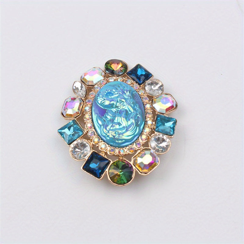 Luxury Enamel Mermaid Brooch for Women Irregular Shape Fashion Accessory Vibrant Corsage