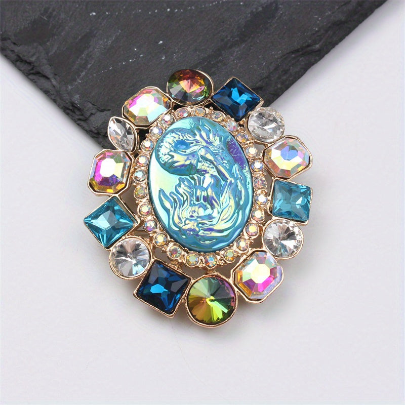 Luxury Enamel Mermaid Brooch for Women Irregular Shape Fashion Accessory Vibrant Corsage