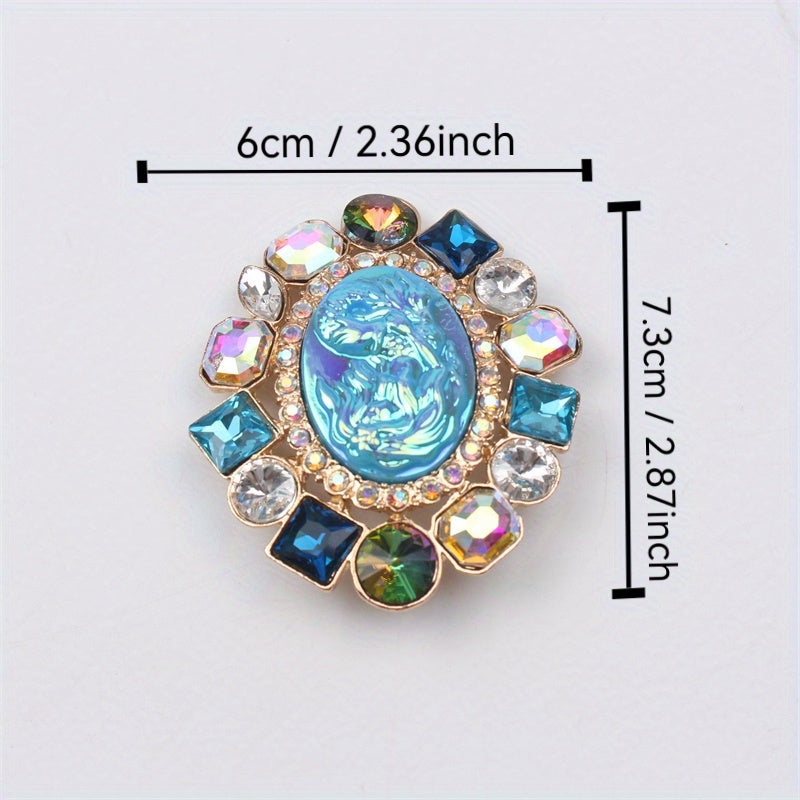 Luxury Enamel Mermaid Brooch for Women Irregular Shape Fashion Accessory Vibrant Corsage