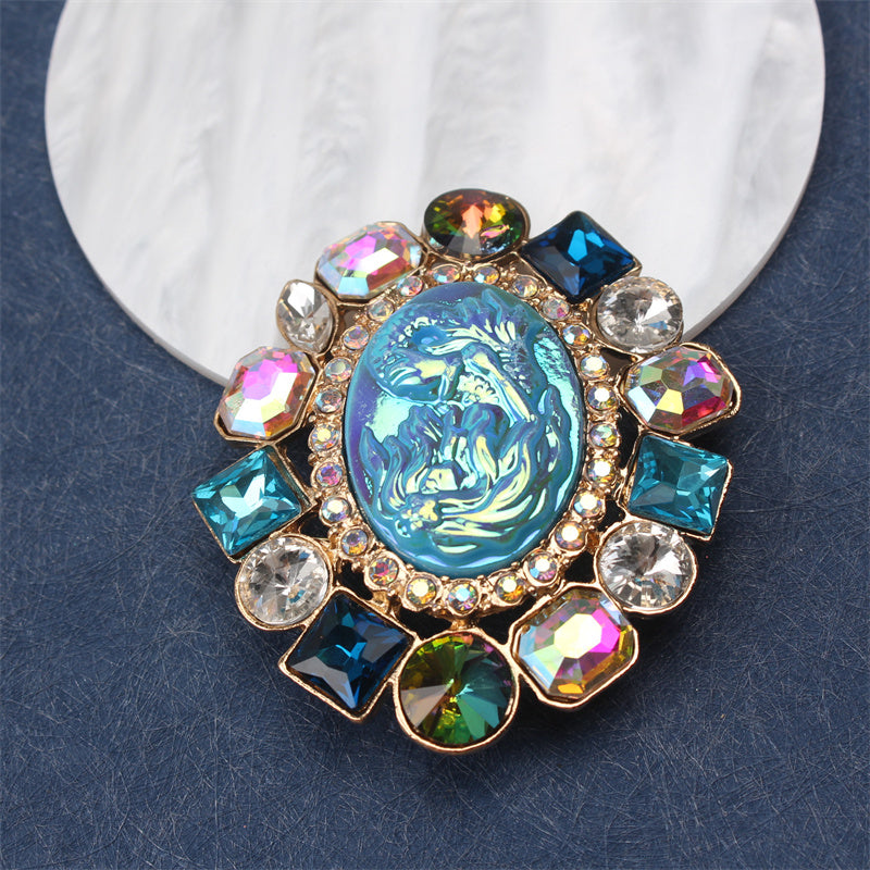 Luxury Enamel Mermaid Brooch for Women Irregular Shape Fashion Accessory Vibrant Corsage