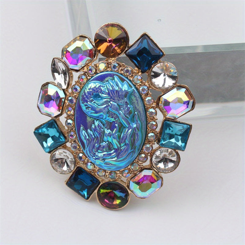 Luxury Enamel Mermaid Brooch for Women Irregular Shape Fashion Accessory Vibrant Corsage
