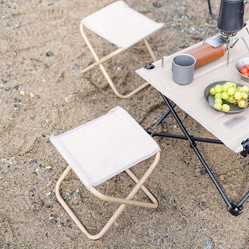 Qorong‘u Rangli Ko‘chma O‘rindiq To‘rtburchak Metall Yengil Yashash uchun Sayohat Ovqatlanish uchun O‘rindiq