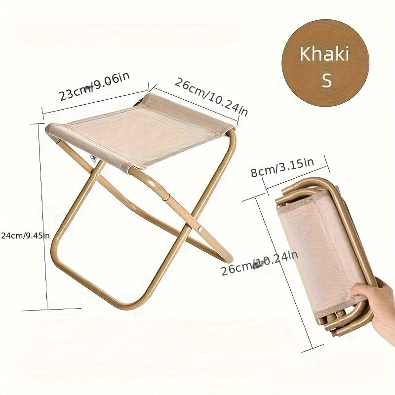 Qorong‘u Rangli Ko‘chma O‘rindiq To‘rtburchak Metall Yengil Yashash uchun Sayohat Ovqatlanish uchun O‘rindiq