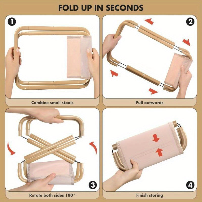 Qorong‘u Rangli Ko‘chma O‘rindiq To‘rtburchak Metall Yengil Yashash uchun Sayohat Ovqatlanish uchun O‘rindiq