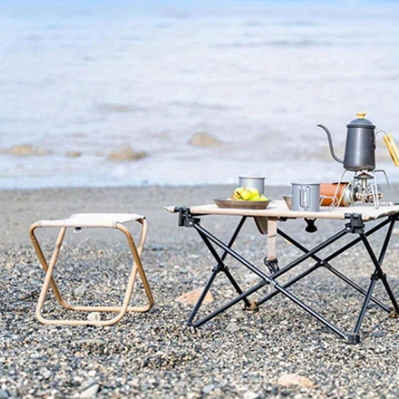 Qorong‘u Rangli Ko‘chma O‘rindiq To‘rtburchak Metall Yengil Yashash uchun Sayohat Ovqatlanish uchun O‘rindiq