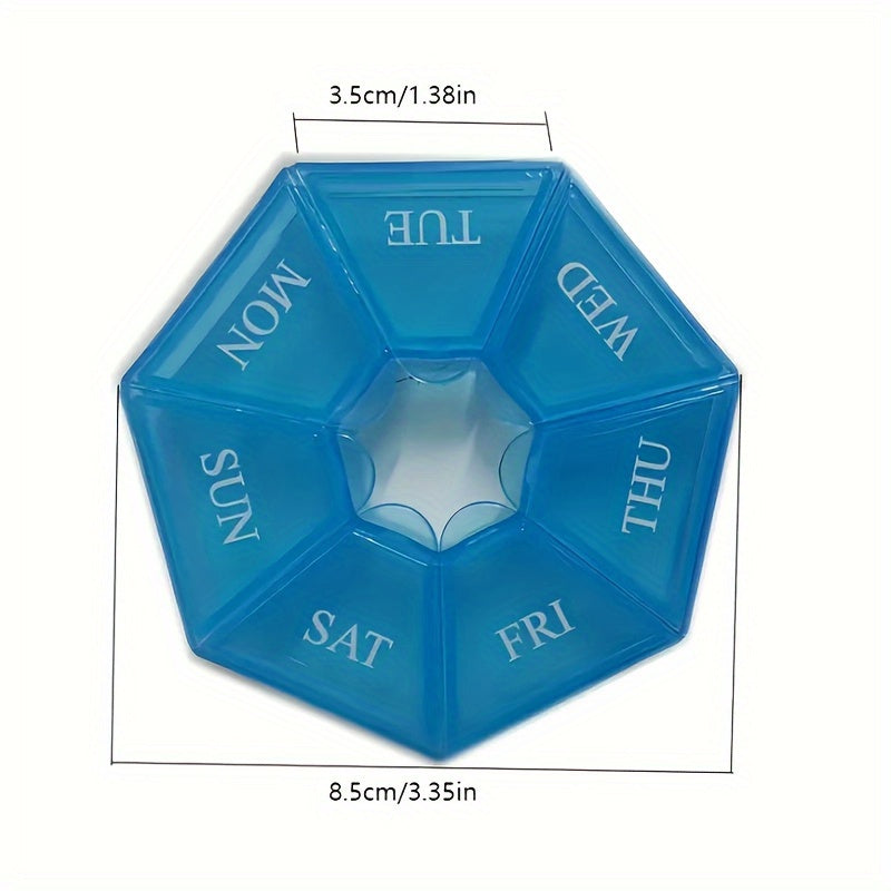 Multicolor Plastic Weekly Pill Organizer 7-Grid Portable Tablet Case