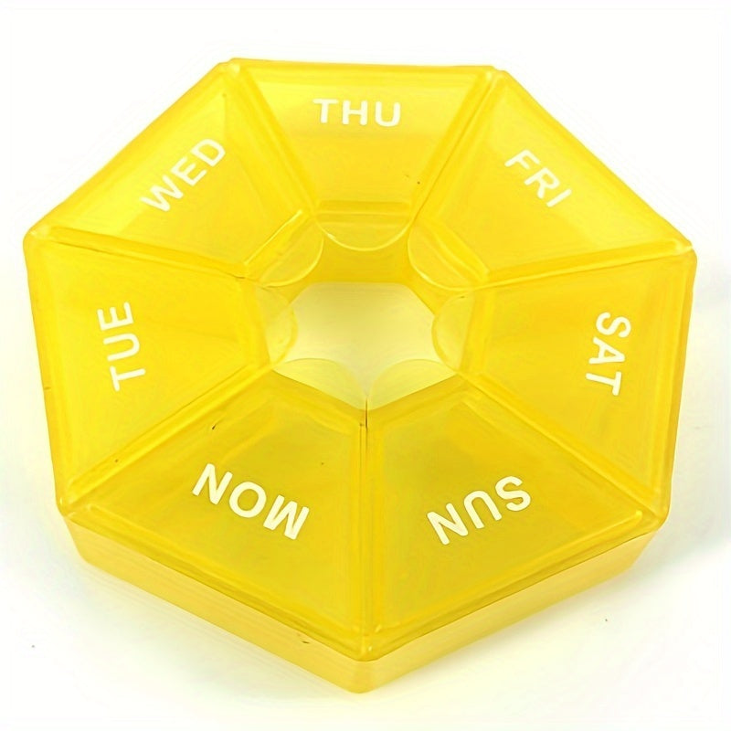 Multicolor Plastic Weekly Pill Organizer 7-Grid Portable Tablet Case